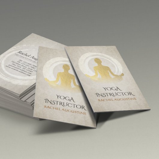 Elegant Gold Yoga Meditation Instructor ZEN Symboo Visitekaartje