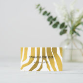 Elegant Gold Zebra Stripes Moderne Professional Visitekaartje (Staand voorkant)