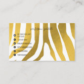Elegant Gold Zebra Stripes Moderne Professional Visitekaartje (Achterkant)