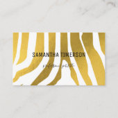 Elegant Gold Zebra Stripes Moderne Professional Visitekaartje (Voorkant)