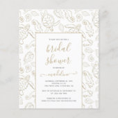 Elegant Gold Zee Ocean Bridal Shower Flyer (Voorkant)