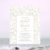 Elegant Gold Zee Ocean Bridal Shower Flyer
