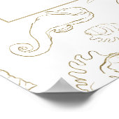 Elegant Gold Zee Ocean Vrijgezellenfeest Welkom Poster (Hoek)