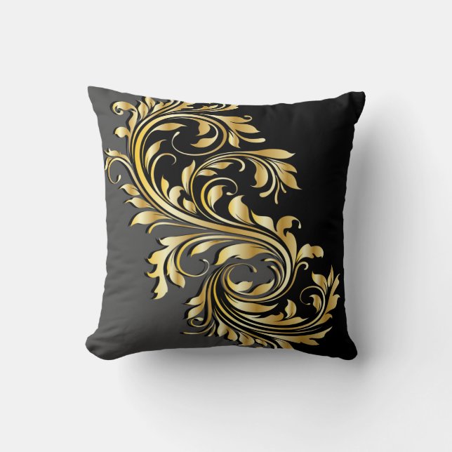 Elegant Gold, zwart en grijs design Kussen (Voorkant)