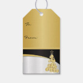 Elegant Gold, zwarte en witte kerst Cadeaulabel (Achterkant)