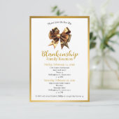 Elegant Golden: 2-daagse familiereünie uitnodiging (Staand voorkant)