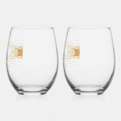 Elegant Golden 50ste Jubileum gepersonaliseerd cad Wijnglas Zonder Voet (Links)