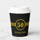Elegant Golden 50th 60th 70th 80th Birthday Party Papieren Bekers (Voorkant)