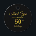 Elegant Golden 50th Birthday Dank je voor de tags Bedankjes Labels<br><div class="desc">Elegant mooi gouden 50ste verjaardag Dank je wel voor de tags. Elegant gouden en zwarte label.</div>