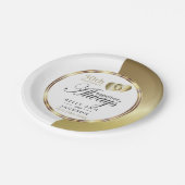 Elegant Golden 50th Heart Design Papieren Bordje (Gekanteld)