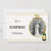 Elegant Golden 50th Jubileum Party uitnodigingen (Voorkant)