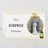 Elegant Golden 50th Jubileum Party uitnodigingen (Voorkant / Achterkant)