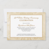 Elegant Golden 50th Script Wedding Jubileum Kaart (Voorkant)