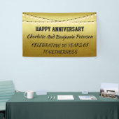 Elegant Golden 50th Wedding Jubileum Spandoek (Beurs)