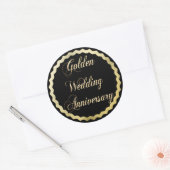 Elegant Golden 50th Wedding Jubileum Sticker (Envelop)