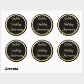 Elegant Golden 50th Wedding Jubileum Sticker (Vel)