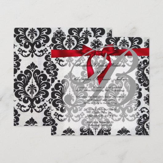 Elegant Golden Accent Gold Wedding Invite Kaart (Voorkant / Achterkant)