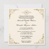 Elegant Golden Accent Gold Wedding Invite Kaart (Voorkant)