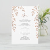 Elegant Golden airy vertakt Botanical Wedding Menu (Staand voorkant)