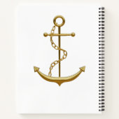 Elegant Golden Anchor Rustic Dock Wood Modern Notitieboek (Achterkant)