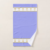 Elegant, Golden Anchors on White & Light Blue Bad Handdoek (Handdoek)