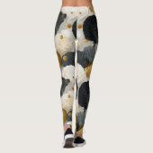 Elegant Golden and Charcoal Scallop Shell Pattern  Leggings (Achterkant)