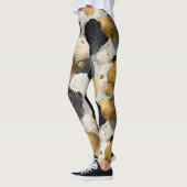 Elegant Golden and Charcoal Scallop Shell Pattern  Leggings (Links)