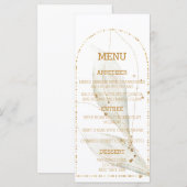 Elegant Golden Arch Botanical Wedding Menu Kaarten (Voorkant / Achterkant)