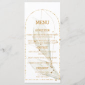 Elegant Golden Arch Botanical Wedding Menu Kaarten (Voorkant)