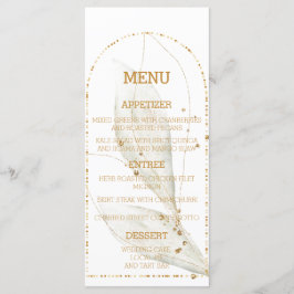 Elegant Golden Arch Botanical Wedding Menu Kaarten