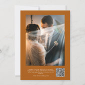 Elegant Golden Autumn Leaf Photo Wedding Kaart (Achterkant)