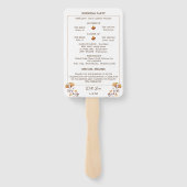 Elegant Golden Autumn Leaf Trouwprogramma Handwaaier (Achterkant)