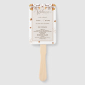 Elegant Golden Autumn Leaf Trouwprogramma Handwaaier (Voorkant)