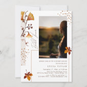 Elegant Golden Autumn Leaf Vrijgezellenfeest Kaart (Voorkant)