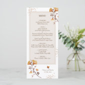 Elegant Golden Autumn Leaf Wedding Menu (Staand voorkant)