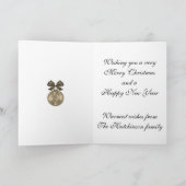 Elegant Golden Baubles on Black Christmas Card Kaart (Binnen)