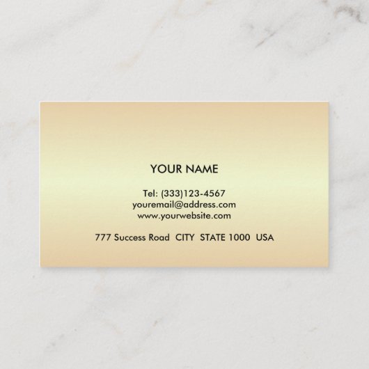 Elegant Golden Beige Metallic look Visitekaartje (Achterkant)