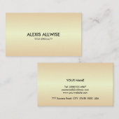 Elegant Golden Beige Metallic look Visitekaartje (Voorkant / Achterkant)