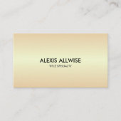 Elegant Golden Beige Metallic look Visitekaartje (Voorkant)