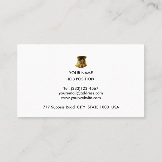 Elegant Golden & Beige Stripes op wit Visitekaartje (Achterkant)