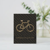 Elegant Golden Bike-fietscyclist Briefkaart (Staand voorkant)