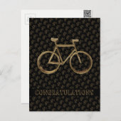 Elegant Golden Bike-fietscyclist Briefkaart (Voorkant / Achterkant)