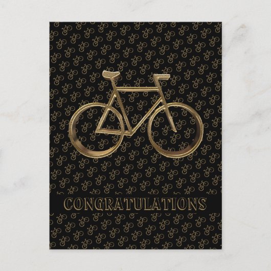 Elegant Golden Bike-fietscyclist Briefkaart (Voorkant)