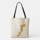 Elegant Golden Birch Leaf Monogram Christmas Gift Tote Bag (Achterkant)