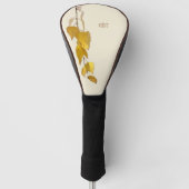 Elegant Golden Birch Leaf Personalized Christmas   Golfheadcover (Voorkant)