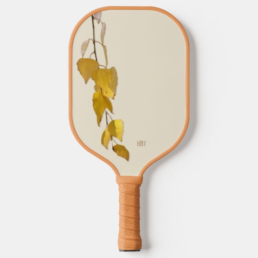 Elegant Golden Birch Leaf Personalized Christmas Pickleball Paddle (Voorkant)