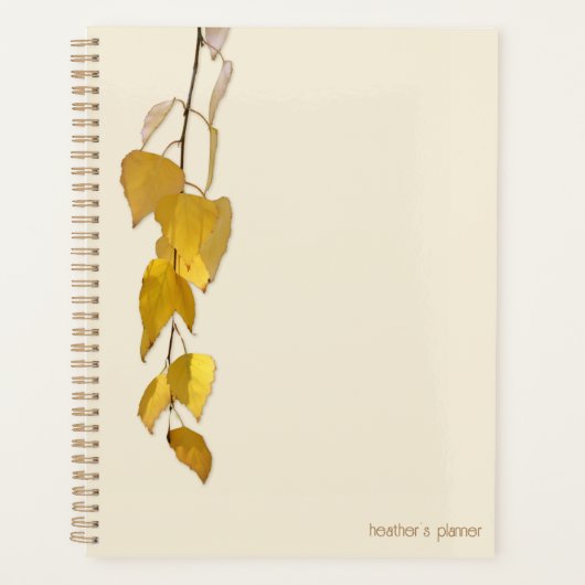 Elegant Golden Birch Leaf Personalized Christmas   Planner (Voorkant)