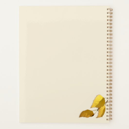 Elegant Golden Birch Leaf Personalized Christmas   Planner (Achterkant)
