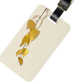 Elegant Golden Birch Leaves Christmas Gift Bagagelabel