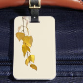 Elegant Golden Birch Leaves Christmas Gift Bagagelabel